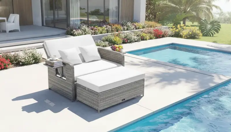 Ihr Balkon wird zur Wohlfühloase: Warum diese multifunktionale Rattan Gartenlounge mit Hocker ein Must-have ist